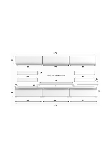 Decoraktiv Ekoflex 8y Mdf Tv Ünitesi Tv Sehpası Ceviz