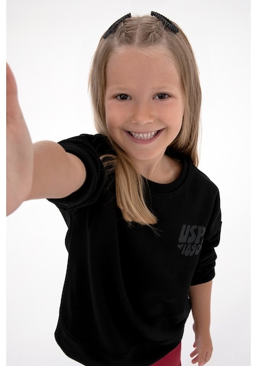 U.s. Polo Assn. Kız Çocuk Siyah Sweatshirt 50314289-vr046 Siyah