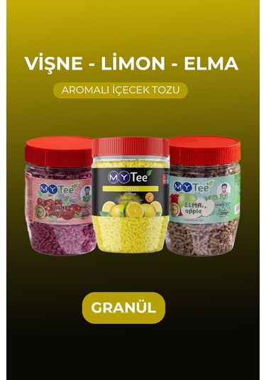 Mytee 3'lü Limon - Vişne - Elma Aromalı Granül İçecek Tozu 3 X 250gr 750 G