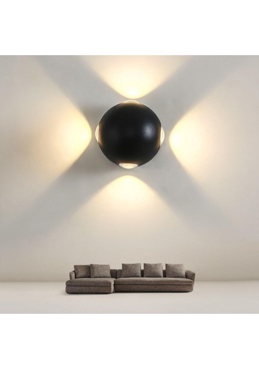 Homyl Aplik 3000k Sıcak Ev Dekorasyonu Için Duvara Monte 6000k-beyaz Siyah