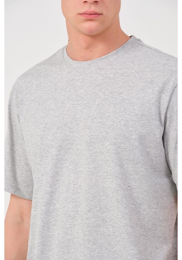 Erkek 4 Lü Paket %100 Pamuk Oversize Tişört Basic Bisiklet Yaka Kısa Kollu T-shirt SIYAH