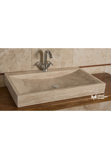 Traverten Dikdörtgen Lavabo