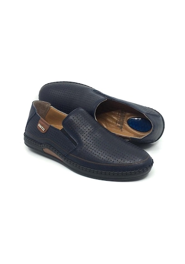 Catelli %100 Deri Ortopedik Erkek Yazlık Rahat Günlük Çarık Laci Lacivert