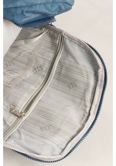 571 Krinkıl / Klinkır Su Geçirmez Hafif Çok Gözlü Spor, Seyahat, Okul, Laptop Sırt Çantası Mavi 1d Mavi