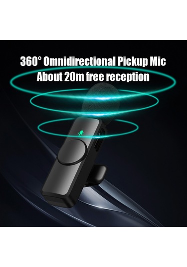 Moveevo 2.4g Kablosuz Kolluk Mikrofonu - Gürültü Azaltma, 360 Tüm Yönlü, Ios Uyumlu, Şarj Edilebilir - Canlı Yayın Ve Ses Kaydı İçin