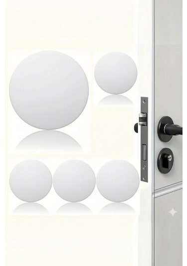 6 Adet Beyaz Yapışkanlı Kapı Kolu Stoperi Duvar Koruyucu Tampon, Durdurucu Tutucu