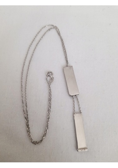 925 Ayar Modern Kayar Gümüş Kolye... 8,4 Gr Zincir Uzunluk 65 Cm