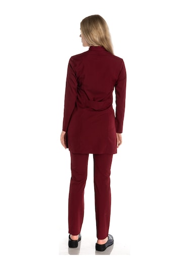 Bordo Soft Likra Tesettür Takım