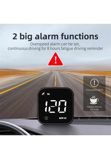 Skycity Araç Gps Yükseltilmiş Görüntü Gösterici - Hız/işaret/saat Gösterimi, Hız Aşımı Ve Yorgun Sürücü Uyarısı Beyaz Işık