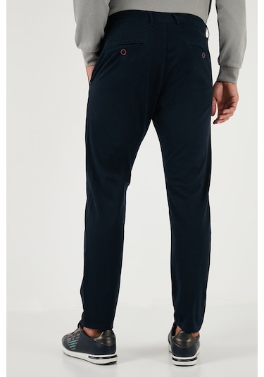 Buratti Streç Pamuklu Slim Fit Normal Bel Boru Paça Erkek Pantolon 674003 Lacivert