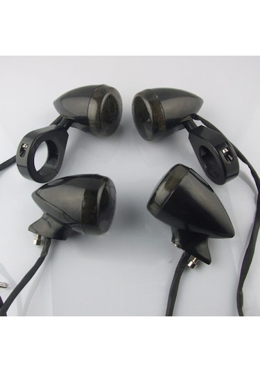 Suntek 4x Ön Arka Motosiklet Led Dönüş Sinyali Işığı 39 MM Çatal Kelepçesi  Siyah