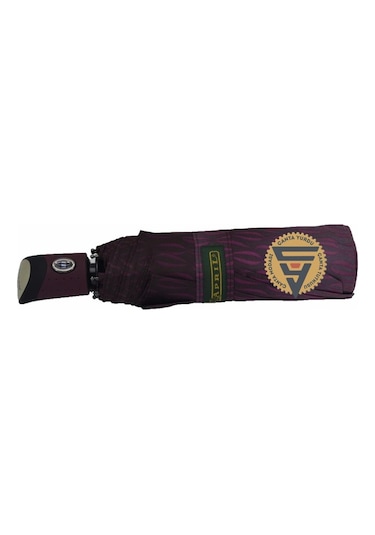 April A-217l Unisex Tam Otomatik Şemsiye Desenli Mor Siyah