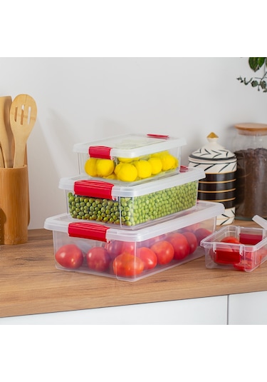 Porsima Org-466 Fresh 4 Lü Çok Amaçlı Kapaklı Saklama Kabı Seti