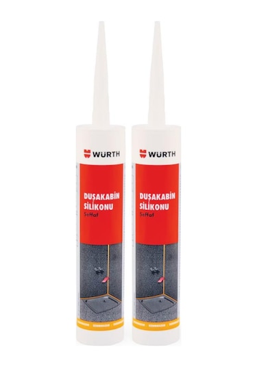 Würth Duşakabin Silikonu Şeffaf 310 Ml 2 Adet Kararmayan Silikon