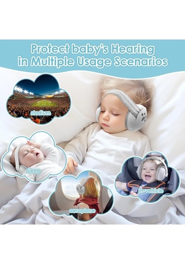 Didadodo 2'si 1 Arada Bebek Kulak Koruyucu Kulaklık, Gürültü Koruması Bebek Kulak Bariyeri, Gürültü Engelleyici