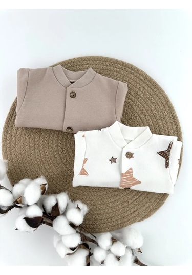 Svetik Yenidoğanlar İçin İçi Fırçalı Üstler 2'li Set 183618080 Sütlü