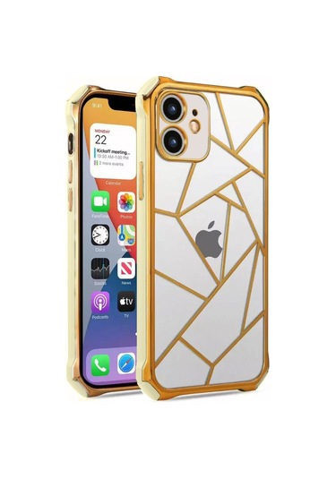 iPhone 12 Kılıf Lazer Prizma Kamera Korumalı Kapak