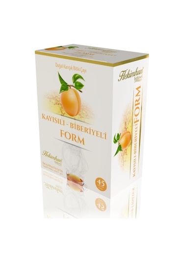 Hekimhan Bitkisel Form Kayısılı Biberiyeli Doğal Karışık Bitki Çayı Süzen Poşet 3'lü 45 x 2 G