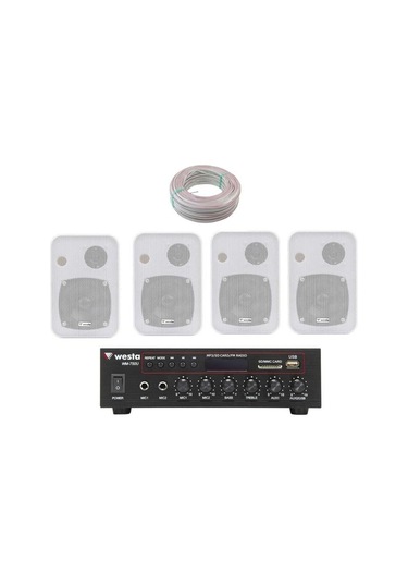 4 Hoparlör Masaj Salonu Ses Sistemi, Cafe Ses Sistemi, Spa Ses Sistemi, Hoparlör Ve Amfi Hazır Set