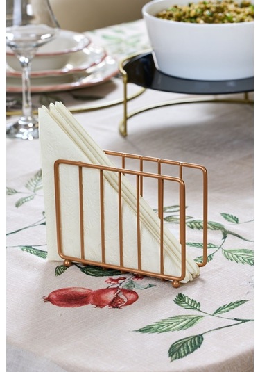 Edora Home Rose Masa Üstü Metal Paslanmaz Kafesli Peçetelik - Lüks Sunum, Dekoratif