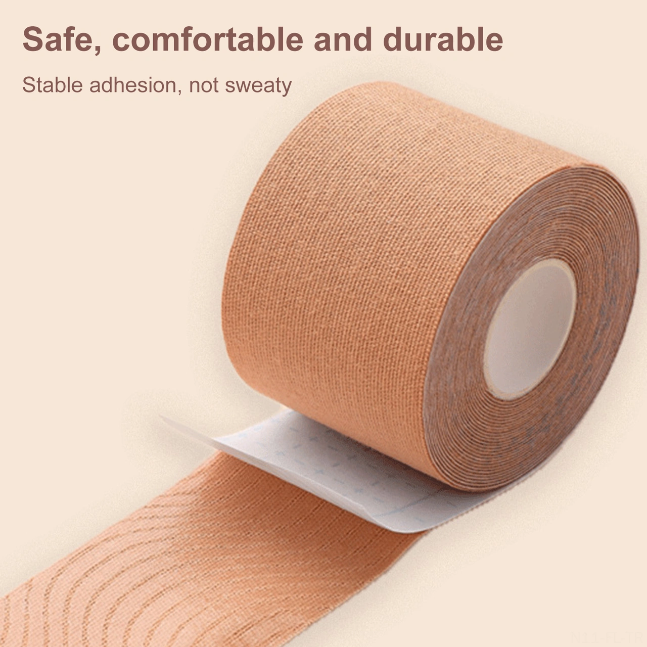 Lemestar Bej 3.8cm Genişliği 5m Uzunlukta Gizli Soluklu Otostik Göğüs İçin Dirsekli Kumaş Lişeli Tırpan Bandaj Bej