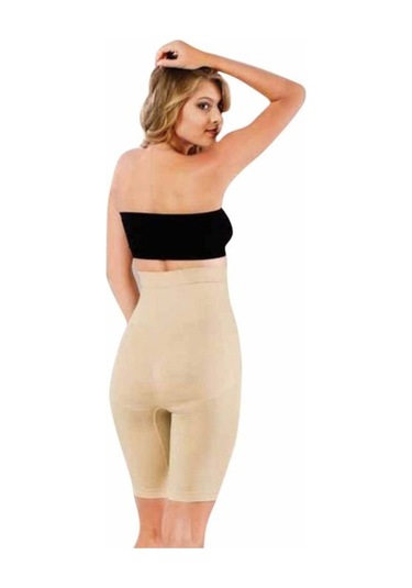 Yüksek Bel Uzun Paça Toparlayıcı Kadın Korse Ten