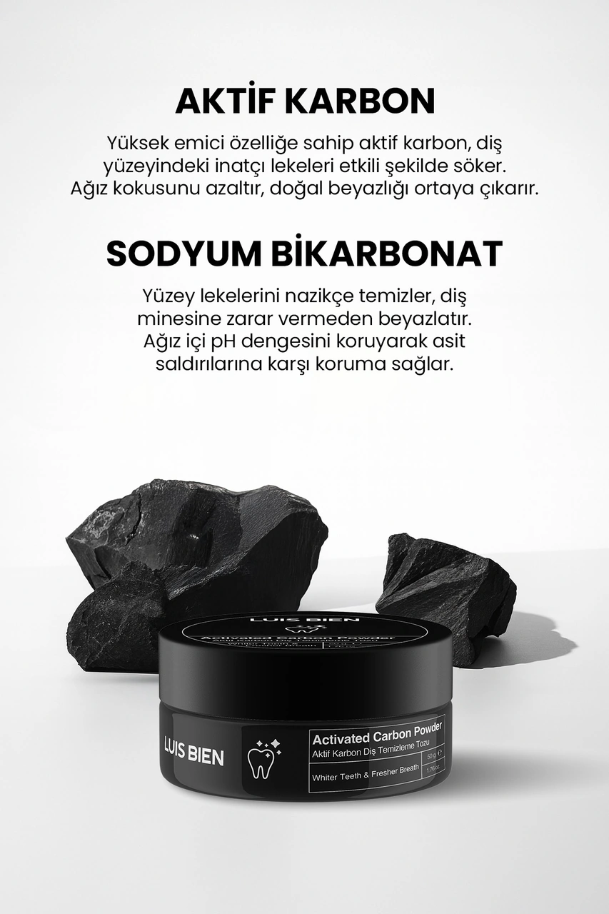 Luis Bien Aktif Karbon Diş Temizleme ve Beyazlatma Tozu 50 G