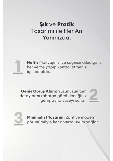 Missha Mirror Square Şık Tasarımlı El Makyaj Aynası Beyaz