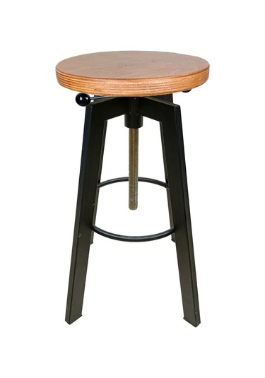 Helen Bar Sandalyesi Bar Taburesi Ahşap Oturak Çok Renkli