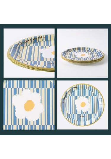 Qingmipy 18cm Gıda Kalitesi Atkı Kağıt Tabak Seti 10 Adet - Biyobozunur, Su Ve Yağa Dayanıklı, Parti & Piknik İçin