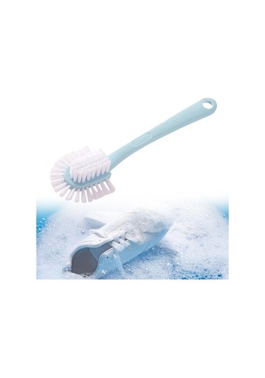 Suntek Ayakkabı Temizleme Fırçası, Uzun Saplı Temizleyici, Mavi