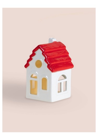 Dekoratif Tealight Yılbaşı Evi 9x8x15 Cm Yılbaşı Evi
