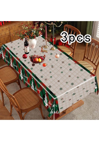 Homyl Yılbaşı Tek Kullanımlık Masa Örtüsü Tatil Su 3 Adet Kar Tanesi