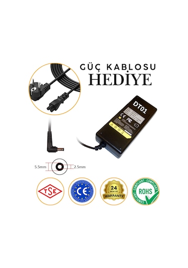 Casper İle Uyumlu C500 Gt940 Laptop Şarj Aleti, Adaptör 2015-2016 İnce Uç Değildir