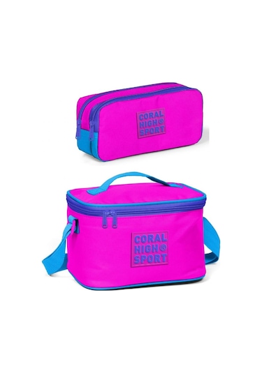 Coral High Sport Pembe Mavi Beslenme Ve Kalem Çantası Okul Seti