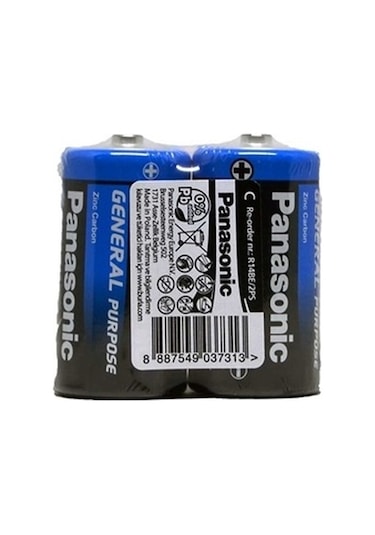 Panasonic R14Be General Purpose Çinko Karbon Orta Boy C Pil 2'li