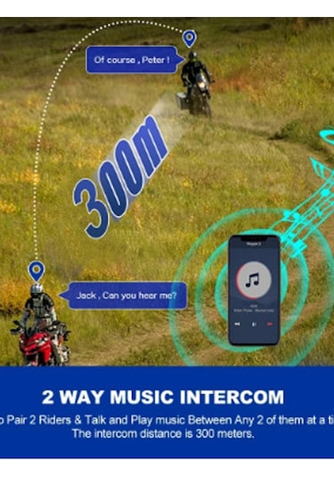 Y10 2x Motosiklet Kask İntercom Çift Eşleşme Rgb Işıklı Blu Tdrtr