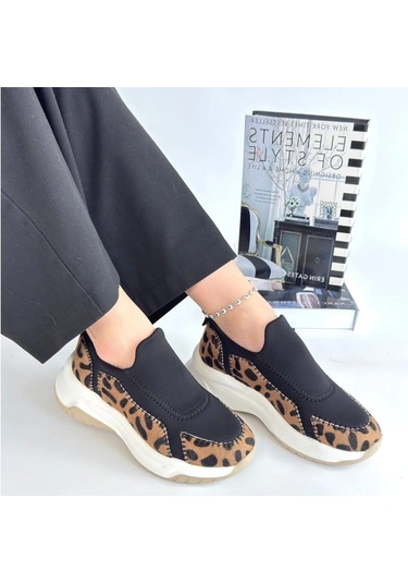 Kendy Leopar Nubuk Spor Ayakkabı Siyah5