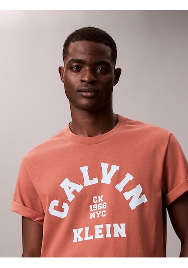 Calvin Klein Erkek 20s Calvin T-shirt-12868 Turuncu
