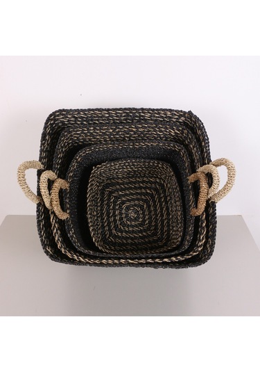 Karadeniz Muz Lif El Yapımı Yuvarlak Büyük Sepet 35x35x20 Cm