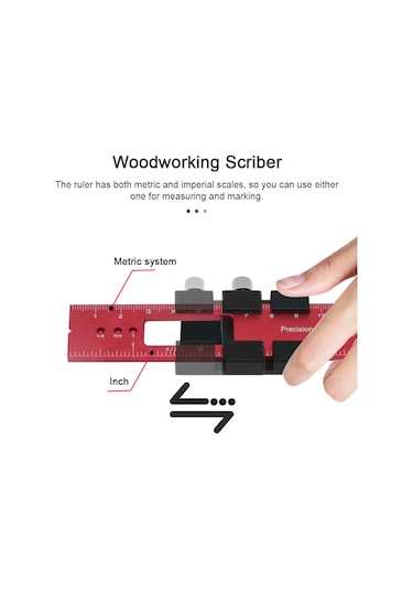 Reedark Hafif Ve Dayanıklı Alüminyum Ahşap Ölçüm Cetveli - Metrik Ve İnç Ölçekli Marangoz Aleti
