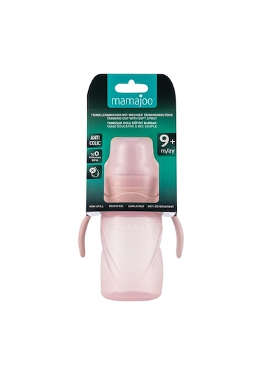 Mamajoo Eğitici Bardak 270 Ml & İkili Beslenme Kaşığı/powder Pink Açık Pembe