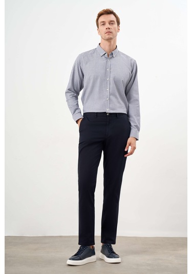 Erkek Lacivert Yazlık Pamuk Yan Cep Dynamic Fit Chino Pantolon 24ys003016200 Lacivert