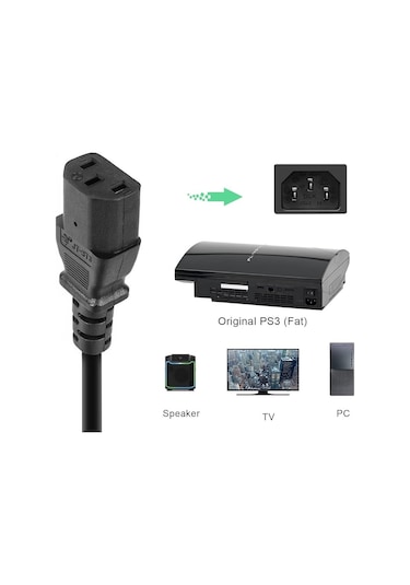 Ps3 Fat Kasa Power Elektrik Güç Kablosu 1.5 Metre