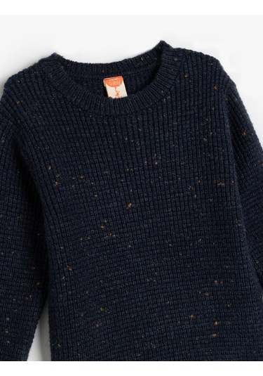 Koton Basic Triko Kazak Uzun Kollu Yuvarlak Yaka Lacivert 5wmb90003ht Lacivert