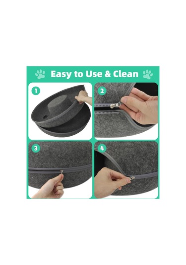 Mufunye Rahat Kedi Donut Tünel Yatağı Çıkarılabilir Her Mevsim Yarı Kapalı Kedi Yuvası E