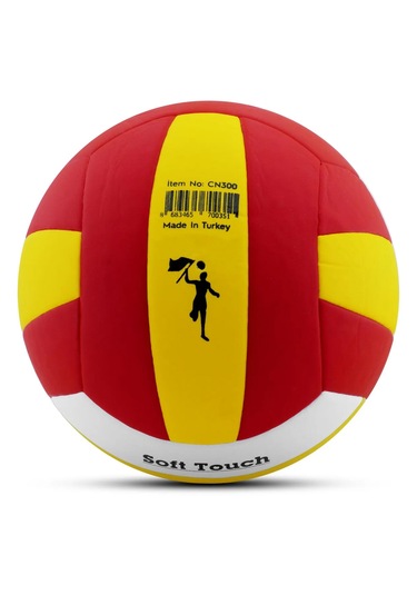 Voleybol Topu Soft Touch Yapıştırma Yumuşak Yüzey 18 Panel 5 Numa Beyaz - Kırmızı