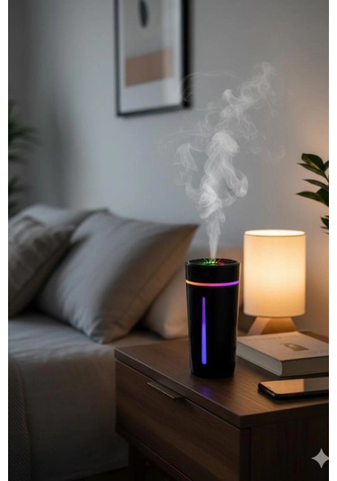 Blackbird Kt-h04 Siyah Oto İçi Ofis Ev Hava Nemlendirici Işıklı Buhar Koku Makinası