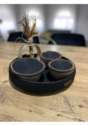 Hasır Sepet, Jüt Ip Sepet, Dekoratif Saklama Kutusu, Hediyelik Sepet, Hasır Sunum Tepsi