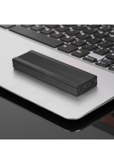 M.2 Nvme/sata Çift Protokollü Mobil Sabit Disk Kutusu Usb3.1 Tip-c Harici Ssd Muhafazası Alüminyum Alaşımlı Kabuk Siyah